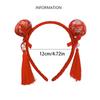 Красный бант с кисточкой, красная повязка на голову, красная повязка на голову в китайском стиле, головной убор, новогодняя повязка на голову, подарок на Новый год