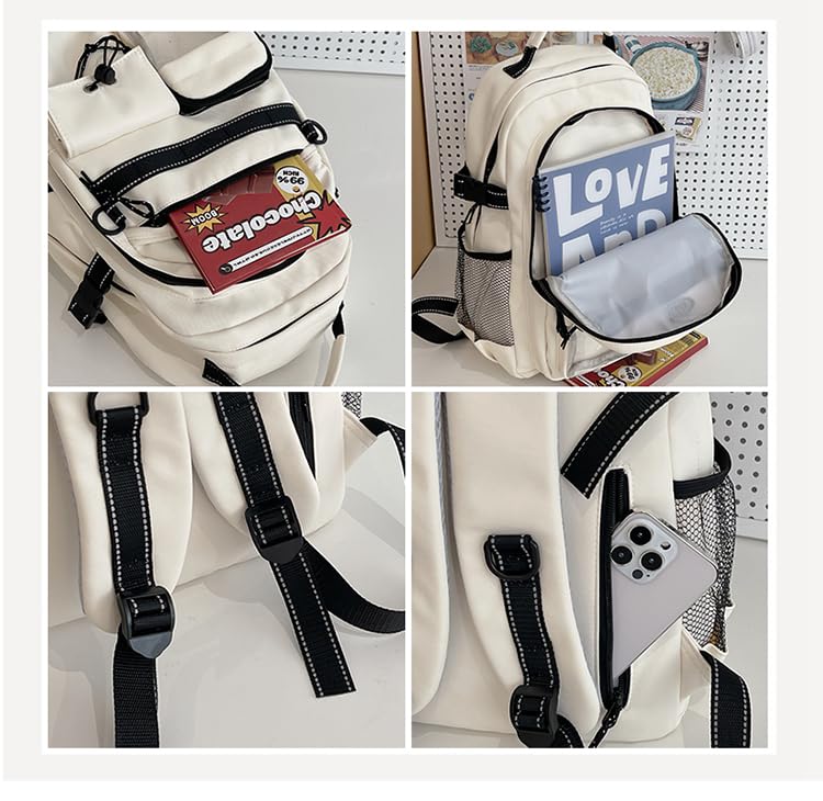 ZESU Large Capacity Korean School PVC Ita Perfect for Elementary and High School Students Women's Backpack, Bag, Bag, Transparent, Commuting, (Black)