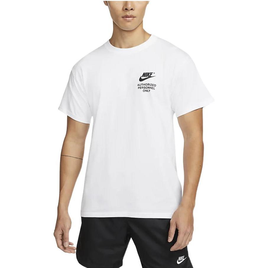 Nike Футболка с круглым вырезом и принтом в виде буквы логотипа, мужская, белая, DM6428-100