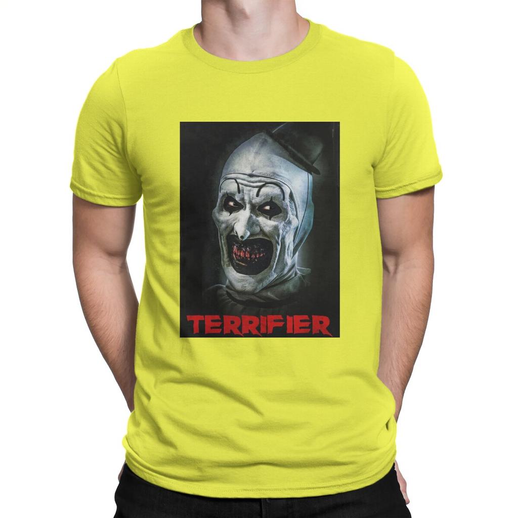 Новинка Футболка Terrifier Medium Horror для мужчин с круглым вырезом из чистого хлопка, страшные футболки с коротким рукавом, уникальная одежда