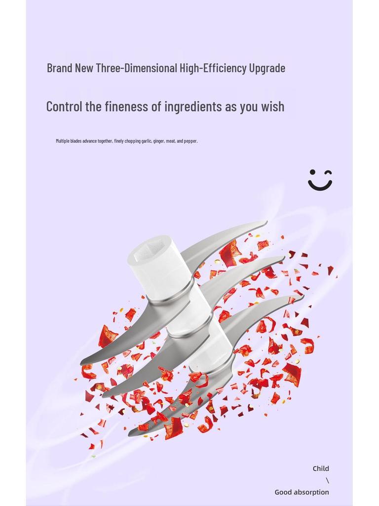 Brand Wireless Garlic Masher and Pepper Grinder: Kitchen Household Meat Grinder and Baby Food Maker