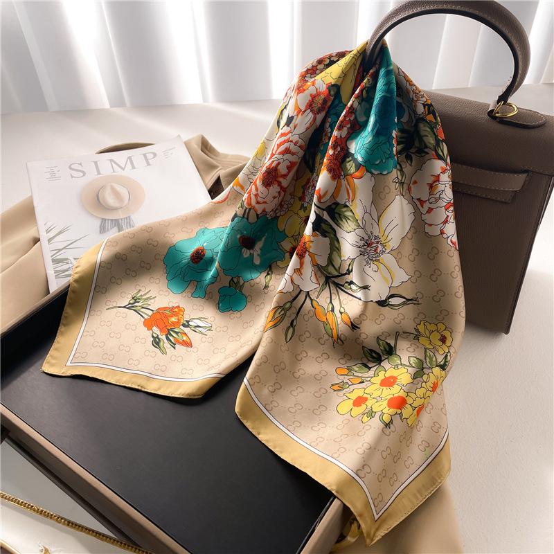 70 * 70cm New Silk Small Square Scarf For Women'S Neck Protection Professional Scarf Versatile Hair Tie Headscarf Scarf