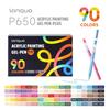 Languo 36/54/72/90 colors Acrylic Painting Handbook Pens Multi-Color DIY Gel Pen Student Neutral Pen Writing Marker Stationery