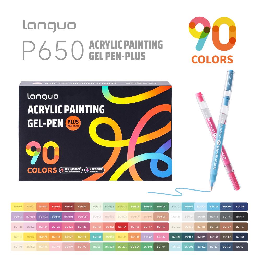 Languo 36/54/72/90 colors Acrylic Painting Handbook Pens Multi-Color DIY Gel Pen Student Neutral Pen Writing Marker Stationery