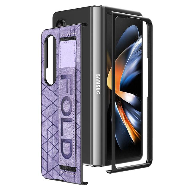 Противоударный нескользящий кожаный браслет для Samsung Galaxy Z Fold4 5g Fold 4 Fold3 Fold 3 Защитные чехлы от падения