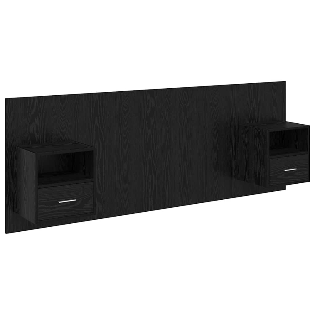 Headboard with Cabinets 3 pcs Black Oak Effect Particleboard