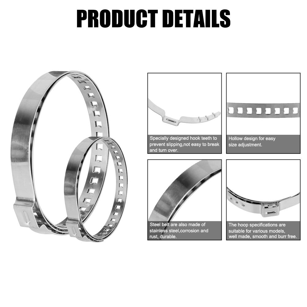 Axle CV Joint Boot Crimp Clamp 5Pcs 20- 50mm 50- 120mm Driveshaft CV Boot Clamp Kit Stainless Steel Ball Cage Clamp Adjustable