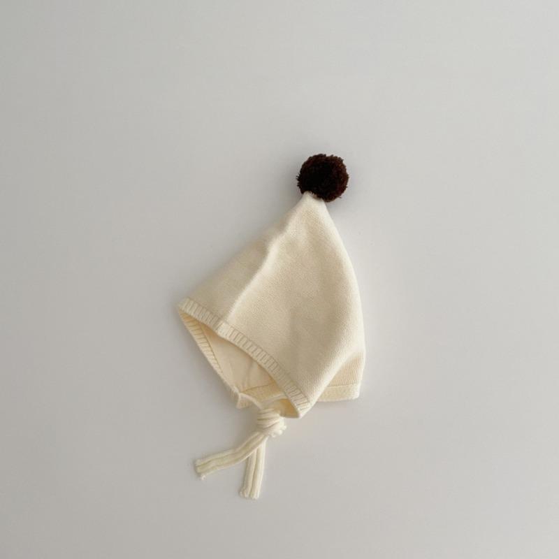 Baby Hat Cute Hairball Knitted Ear Hat Autumn and Winter Men's and Women's Lace-up Warm Pointed Wizard Baby Wool Hat