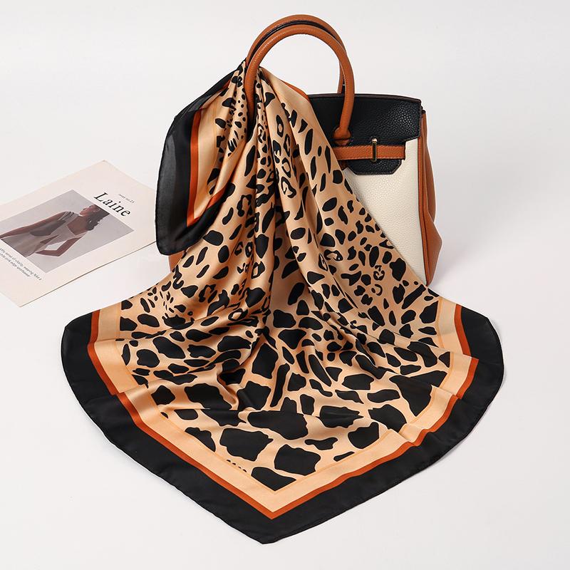 Роскошный атласный шелковый квадратный шарф с принтом для женщин, шаль, хиджаб, шейный платок, женская лента для волос, повязка на голову, модная бандана, новинка