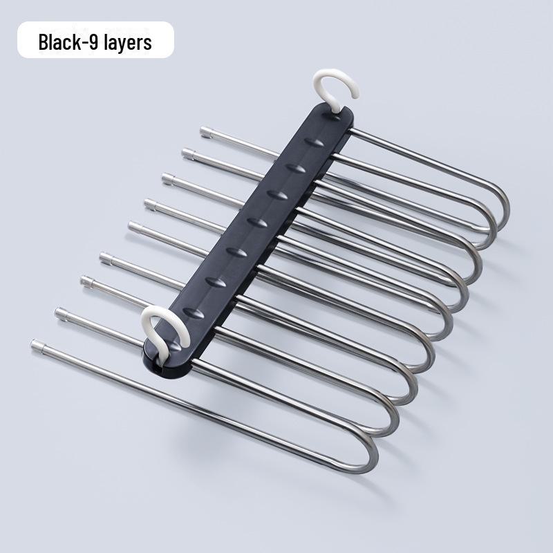 Multi-Layer Folding Pants Rack: Dual-Use, Horizontal & Vertical, Magic Storage Solution for Clothing