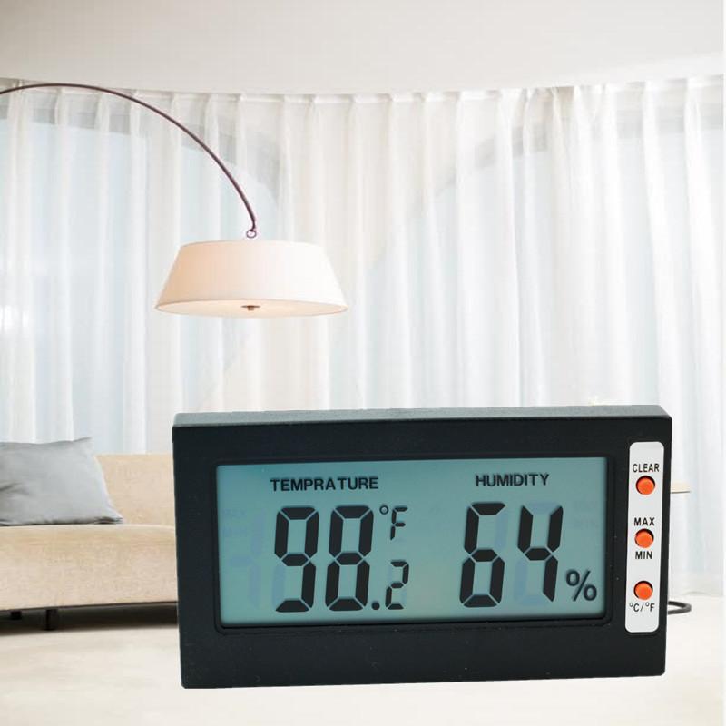 Digital Temperature Humidity Meter LCD Display Thermometer Hygrometer RH Max Min TEMP Tester with Large Screen