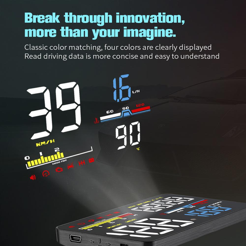 Диагностический инструмент OBD2 Автомобильная электронная цифровая охранная сигнализация HUD-дисплей Автомобильный проекционный дисплей спидометр