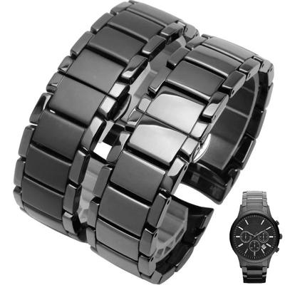 Классический ремешок для часов из керамики премиум-класса для Armani AR1451 AR1452 AR1400 AR1410 ремешок для часов из нержавеющей стали с застежкой-бабочкой 22 мм 24 мм