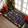 Retro Game Pixel Collage Rug Ideal for Reading Room, Multi-purpose Office Chair Sofa Carpet, Anti-slip Printed Home Area Rug