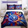 Chelsea FC Pattern Printed 3PCS Bedding Set Soft Skin-Friendly Washable Duvet Cover & Pillowcases Set All Season Bedroom