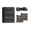 Charging Kit Triple Channel Charger with 2pcs 1300mAh Rechargeable Li-ion Batteries USB Charging