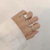 3Pcs Women Rings Geometric Opening Adjustable Jewelry Korean Style Smooth Surface Finger Rings Birthday