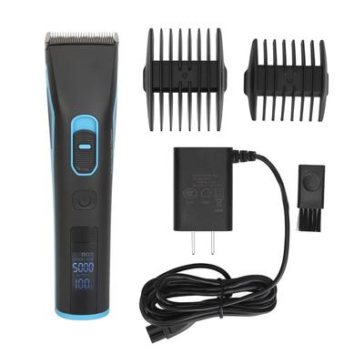 Электрическая машинка для стрижки волос с ЖК-дисплеем, беспроводная, аккумуляторная, с 2 направляющими гребнями