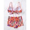 Printed Female Swimsuit High Waist Bikini Women Swimwear Two-piece Bikini Set With Bra Cup Bather Bathing Suit Swim