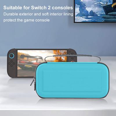 Портативная сумка для хранения для Nintendo Switch 2 Водонепроницаемый чехол Жесткий чехол для консоли NS 2 Чехол для переноски с 12 слотами для игровых картриджей