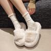 Модные домашние меховые шлепанцы женские плюшевые тапочки пушистые шлепанцы роскошные туфли на платформе женские модные белые туфли Zapato De Mujer