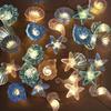 20pcs Seashell Starfish String Lights Ocean Theme Fairy Light Mermaid Adult Wedding Kids Birthday Party Decorations Supplies