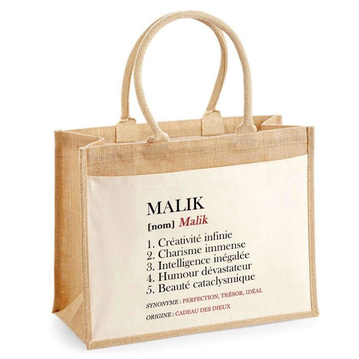 Sac de plage - PLANETEE - Jute avec poche Malik Définition - Coton naturel - Beige - Grande contenance