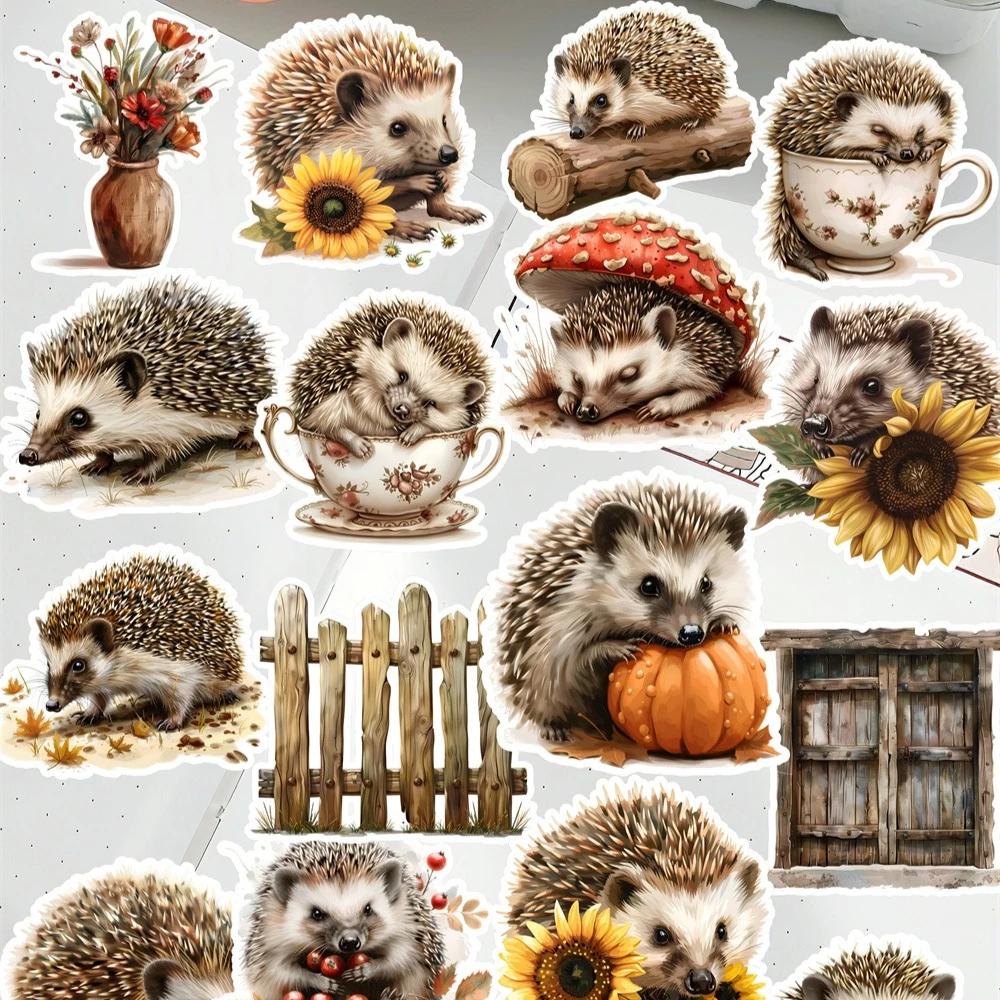 20pcs Self-made Autumn hedgehog apples Stickers DIY Stickers Diary Album Decoration Scrapbooking Child Waterproof Mobile Phone