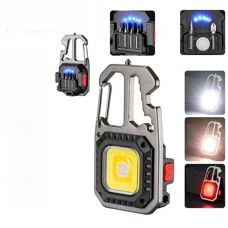 Multi-Function Magnetic Keychain Flashlight: Long-Lasting, Rechargeable, Ideal for Outdoor and Emergency Use