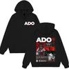 Ado 2025 World Tour Hibana Tops Мужская и женская одежда Мода Харадзюку Уличная мода Хлопок Повседневная одежда Свободный крой Парная одежда Панк-стритвеар