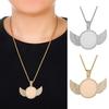 Custom Photo Necklace Angel Wings Picture Frame Pendant Necklace Hip Hop Jewelry