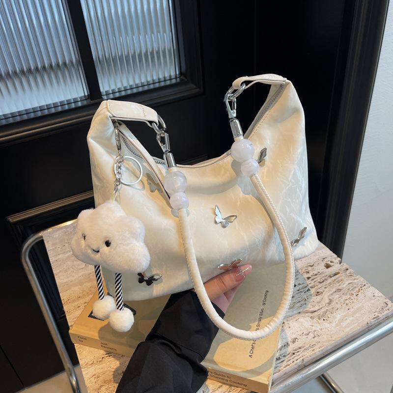 Сумка-мессенджер большой вместимости с бабочкой, женская наплечная сумка, сумка для поездок на работу, облачная сумка подмышку