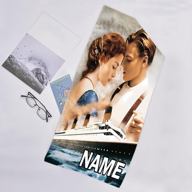 1pc Titanic Beach Towel with Custom Name, Beach/Swimming/Bath/Picnic/Camping Towel, Suitable for Seaside Beaches