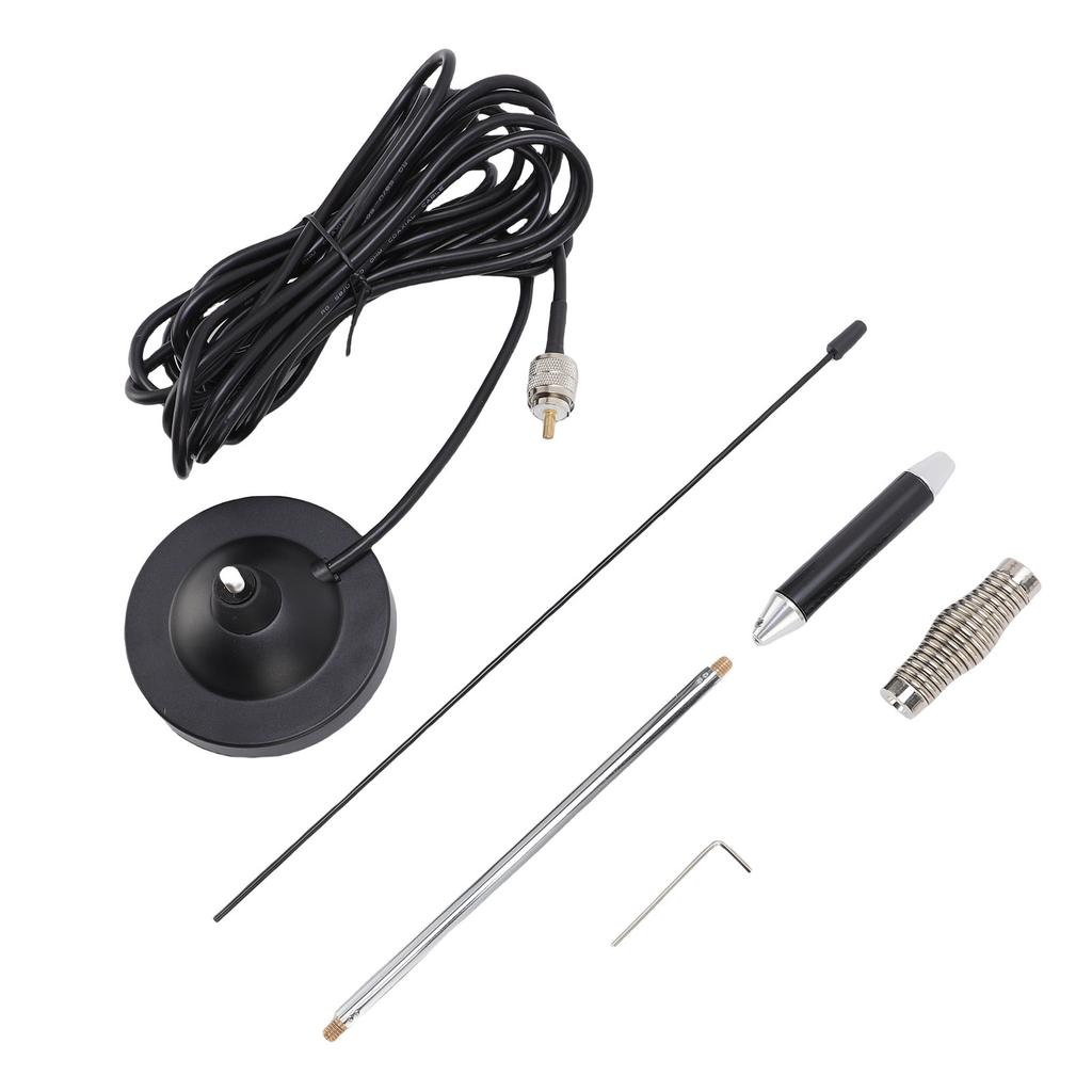 26 28MHz 26.37in CB Antenna Kit with Heavy Duty Magnetic Mount and Spring for Cars Trucks Mobile Base Stations 3 Meter