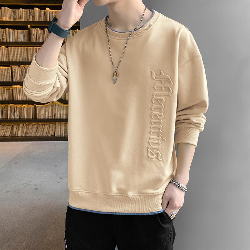 Новый парный весенний свитер с круглым вырезом и длинным рукавом, повседневный топ, корейская версия, трендовый свитер с принтом, мужской