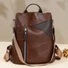 Soft Leather Backpack Large Capacity Backpack Women's Outdoor Travel Shoulder Bag Anti-Theft Bag