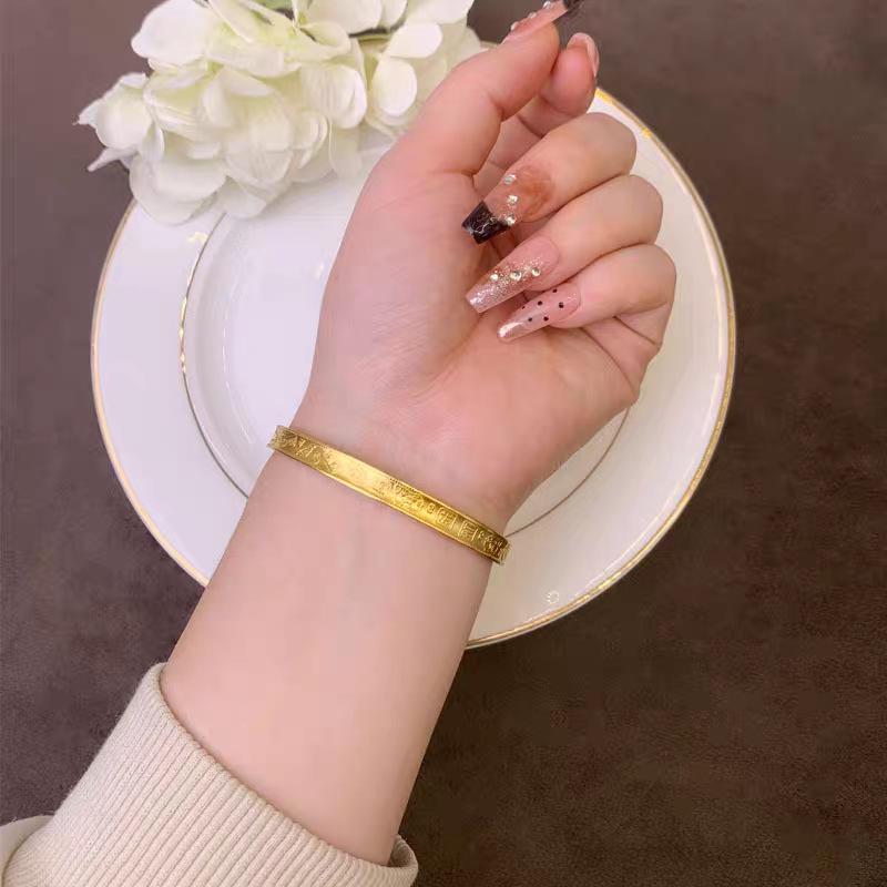 Счастливое слово Слон Открытый браслет: Новый китайский элегантный браслет песочного золота