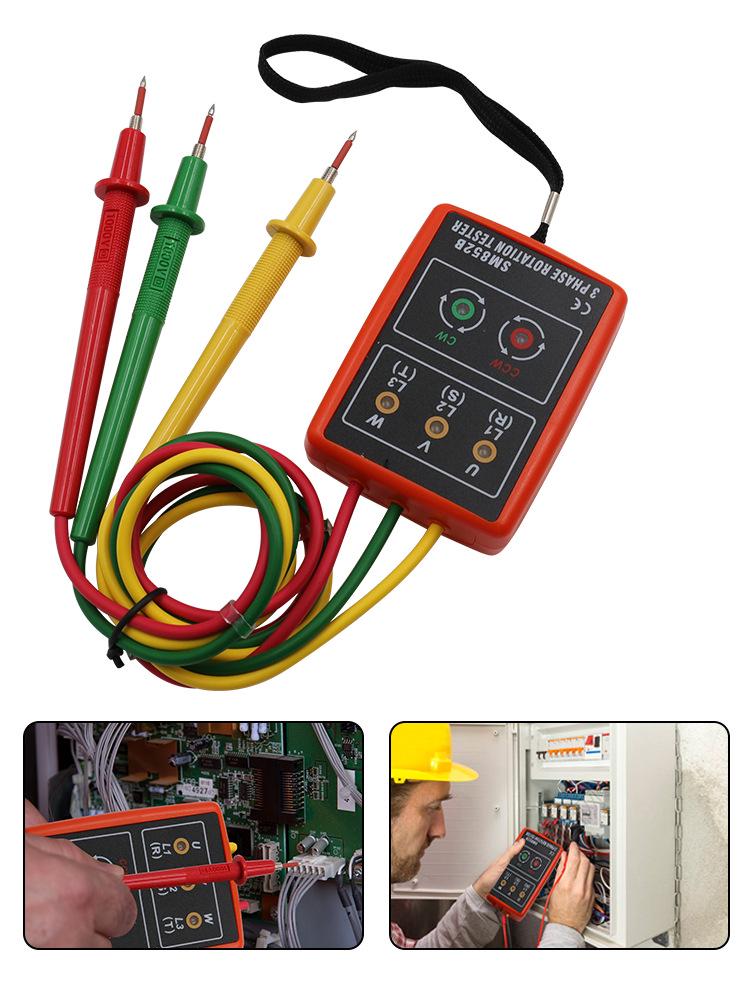 SM852B Портативный трехфазный измеритель последовательности переменного тока и детектор напряжения