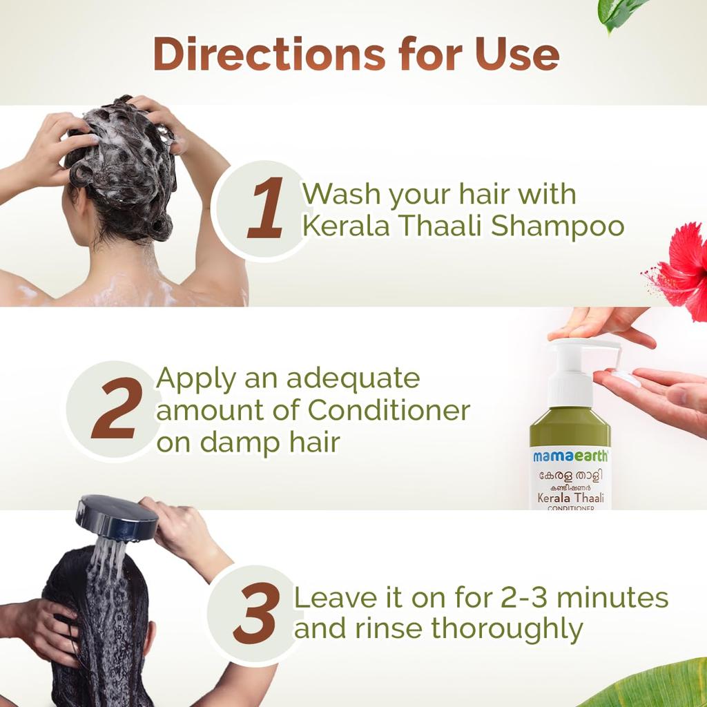 Mamaearth Kerala Thaali Conditioner 250 ml For Smooth Thick Long Hair With 12 Natural Herbs & Shiny Locks