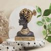 African Flower Lady Showpiece for Home Decor | Black Lady Figurine | Exotic Tribal Art Piece Matte Black |10"