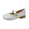 2025 Summer New Woven Mary Jane Shoes Soft Sole with Skirt Wear Single Shoes Popular French Fairy Style Small Leather Shoes