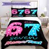 3PC Custom Name "Sixty-Seven Stars Drip" Bedding Set Printed  Bedding Set Duvet Cover Closure Includes 1 Duvet Cover & 124 Pillowcases for Bedroom