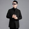 Кашемировое пальто мужское деловое двусторонняя шерстяная куртка средней длины воротник-стойка съемный пуховик