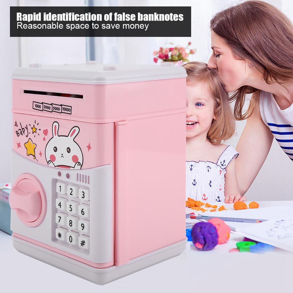 Toy Bank ATM Electric Password Money Box Automatic Saving Music Child Baby Kids Gift (Pink)