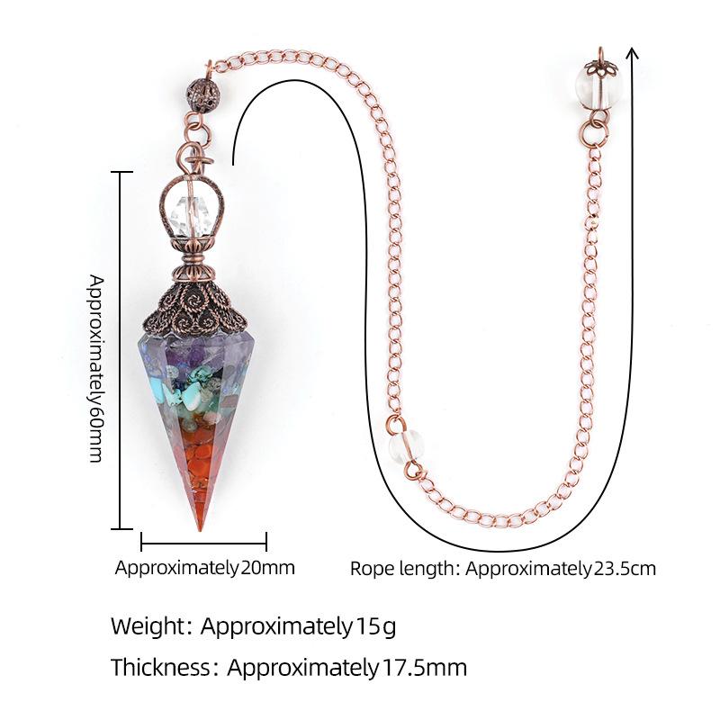1pc Natural Stone Pendulum Necklaces Hexagonal Cone Crushed Stone Amethysts Rose Quartz Pendant Jewelry Accessories