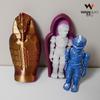3D-печатная подвижная фигурка египетского фараона и мумии с пирамидой и сфинксом