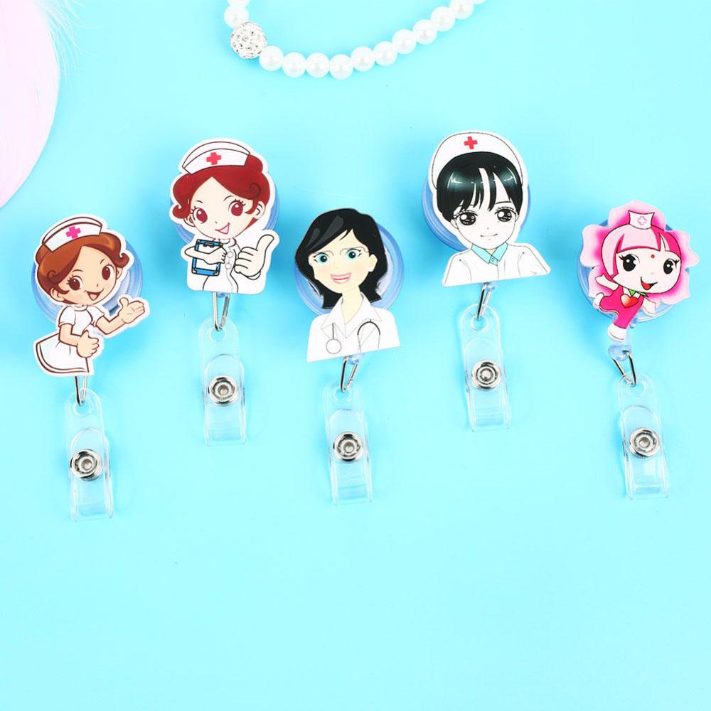 ID Name Card Doctor Retractable Card Holder Clip Badge Holder Clip Office Supplies Name Card Holder
