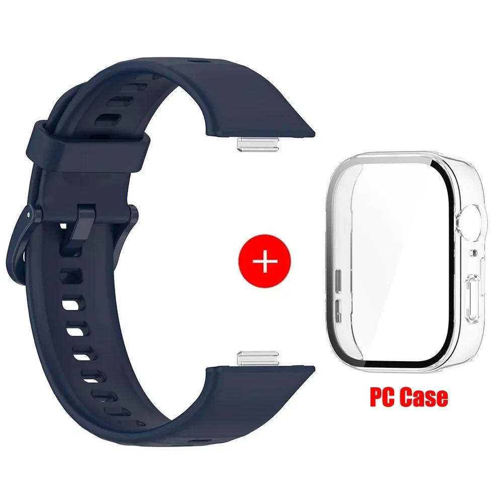 Case+Silicone Band For Huawei Watch Fit 3 Strap Sport Bracelet Tempered Glass Cover Protector for Huawei Fit3 Correa Accessories