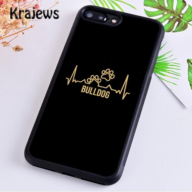 Krajews English Bulldog heartbeat TPU Phone Case Cover For iPhone 17 Air 16 15 14 plus 11 12 13 pro max coque Fundas