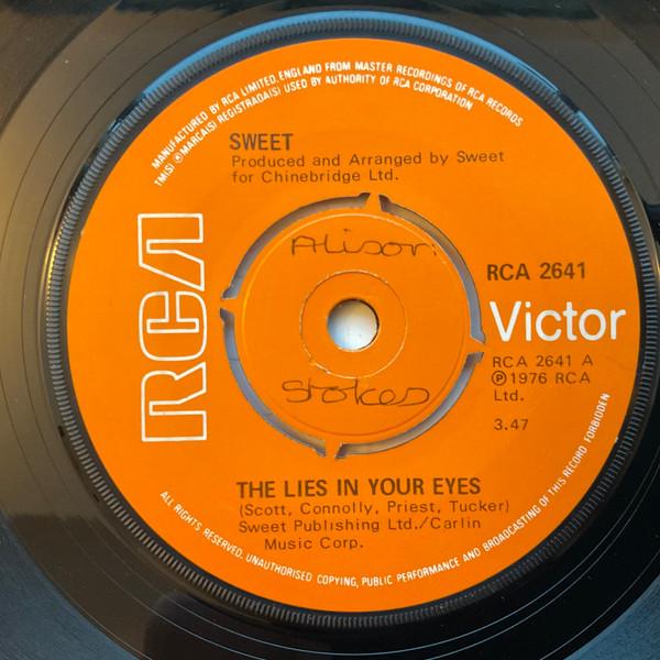 7-дюймовая пластинка SWEET The Lies In Your Eyes RCA2641 RCA Victor 1976 UK Rock Б/у